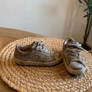 Golden Goose toddler girl size 26, 9.5 US silver sparkle shoes